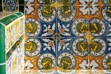 Colorful pattern ceramic tiles , beautiful design detail