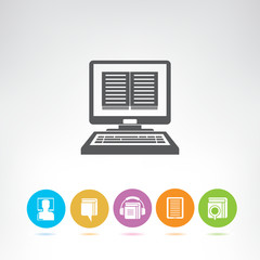 e book and online learning icons