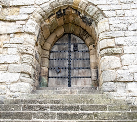 Close-up of the Door tower of the castle at Caernarfon
