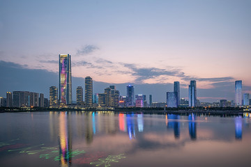 Fototapeta na wymiar Shenzhen Houhai CBD Building Night Skyline
