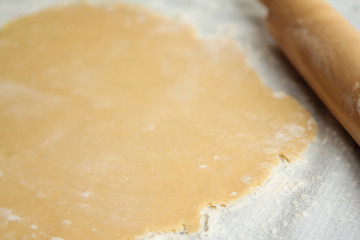 Making cookies on kitchen table