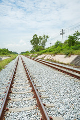 Fototapeta na wymiar Along the railway in Chonburi province, Thailand