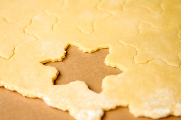 Making cookies on  kitchen table