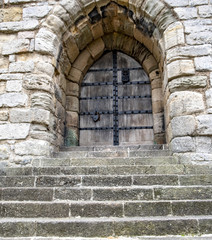 Fototapeta na wymiar Close-up of the Door tower of the castle at Caernarfon