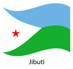 Djibouti Flag.Djibouti Icon vector illustration,National flag for country of Djibouti isolated, banner vector illustration.