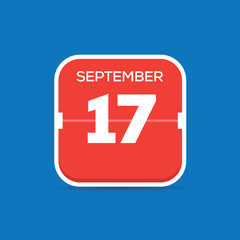 September 17 Calendar Flat Icon