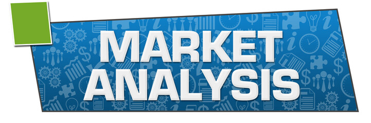 Market Analysis Blue Green Business Symbols Texture Horizontal 