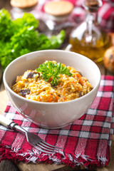 Risotto with vegetables.