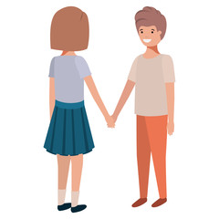 friendly teenagers couple characters