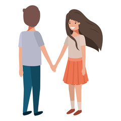 friendly teenagers couple characters