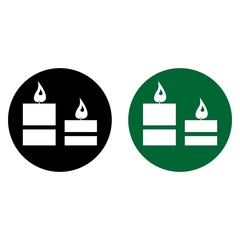 Spa candle icons set