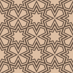 Beige and brown geometric print. Seamless pattern