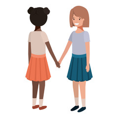 Obraz na płótnie Canvas friendly teenagers girls characters
