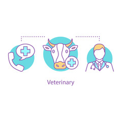 Livestock veterinary service concept icon