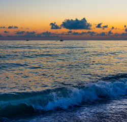 Beautiful sunset colors on the Black sea