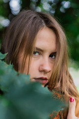 Portrait of a beautiful girl in the fresh air.