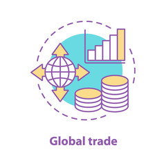 International trade growth concept icon