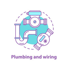 Plumbing and wiring concept icon