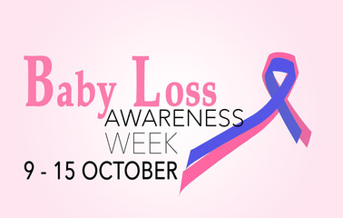 Baby loss awareness week, 9-15 october. background with ribbon