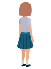 teenager back girl avatar character