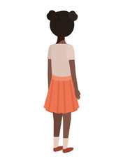 teenager black girl back avatar character
