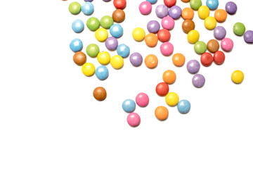 candy chocolate cubes on white background