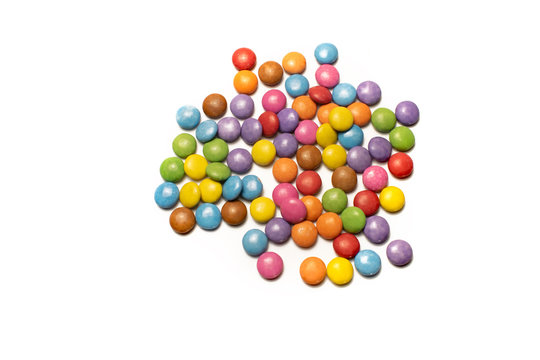 candy chocolate cubes on white background