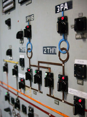 Control panel of the nuclear power plant