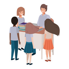 Fototapeta premium teacher in the classroom with students