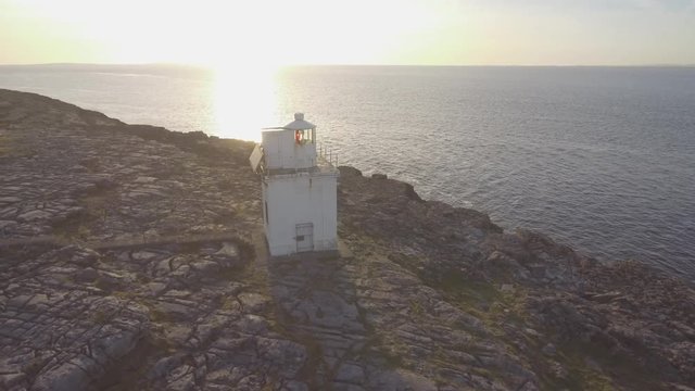 Aerial birds eye view of the burren national park. scenic tourism landscape for Unesco World Heritage site and global geopark geotourism along the wild atlantic way.