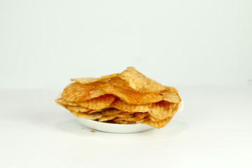 French fries on white plate with