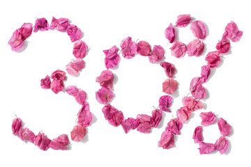 The number of bougainvillea is 30% discount promotion poster