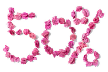 The number of bougainvillea is 50% discount promotion poster