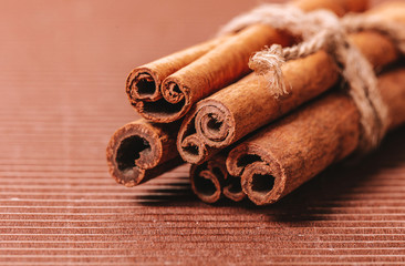dry spice cinnamon closeup