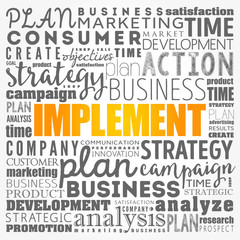 Implement word cloud collage, business concept background