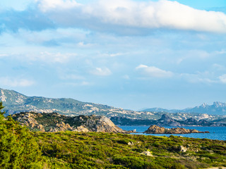 Fototapeta na wymiar Rocky Shore in National Park of Maddalena Island, Sardinia, Italy 2