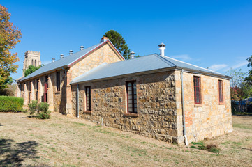 Schoolroom and hall of Christ Church Anglican church in Beechworth, north eastern Victoria, Australia