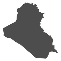 Iraq vector map. Black icon on white background