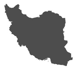 Fototapeta premium Iran map in gray on a white background