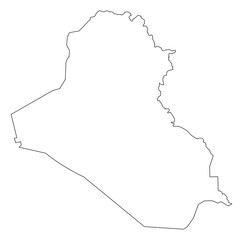 Iraq map outline vector illustration isolated on white background