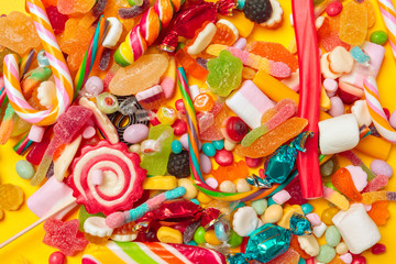 Fototapeta na wymiar Different colorful fruit candy