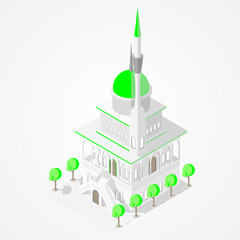 Green Mosque Isometric