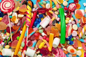 Different colorful fruit candy