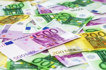 Obraz na płótnie Canvas Euro money banknotes