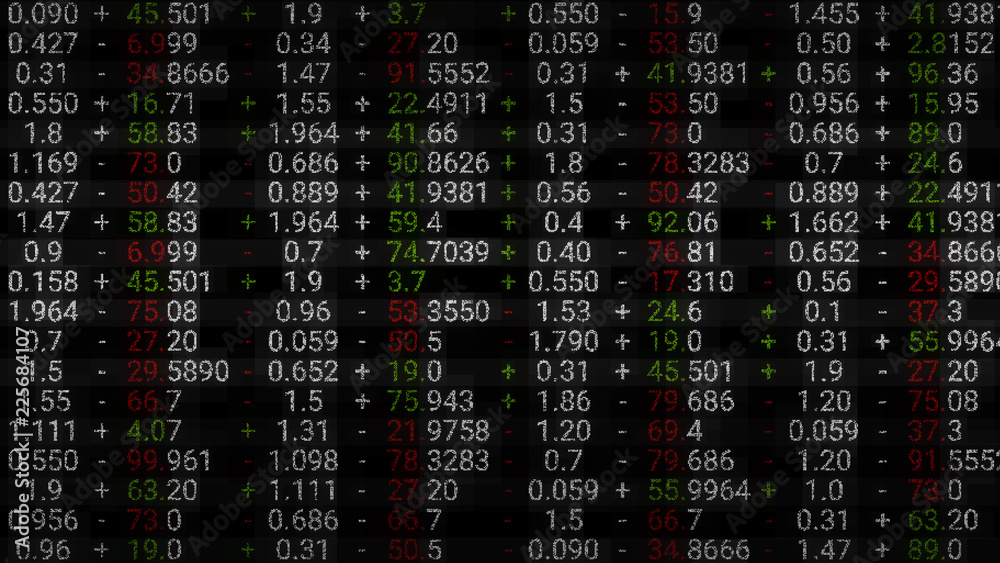 Poster 3d render abstract background with stock market digits. financial concept. stock market data on disp