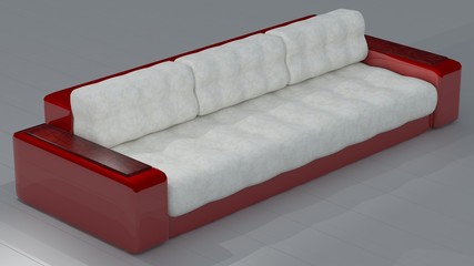 red sofa in living room