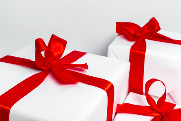 Christmas gift box on tablet