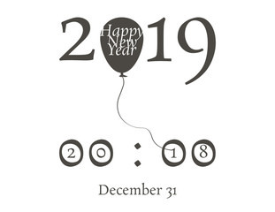 2019 Happy New Year or Christmas background creative design for your greetings card, flyers, invitation, posters, brochure, banners, calendar.