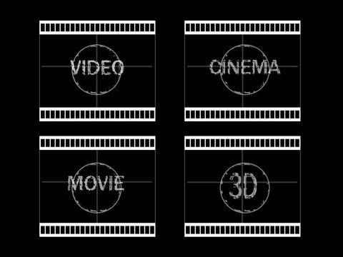 Film strip with text