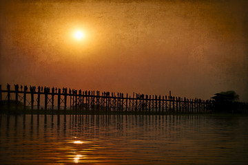U bein bridge in Mandalay.